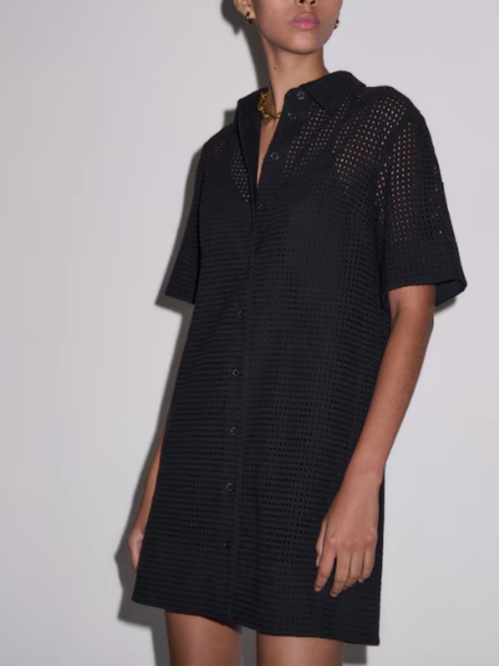 ME+EM Broderie cotton Short Dress black NWT 8